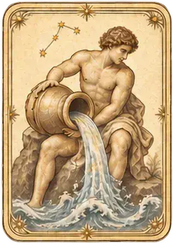 Aquarius, a person carrying a water pot