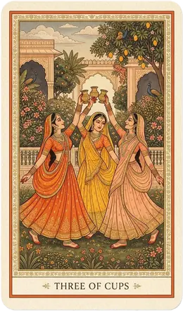 Three of Cups tarot card