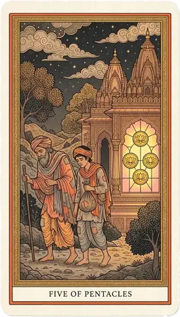 Five of Pentacles tarot card