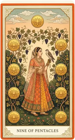 Nine of Pentacles tarot card