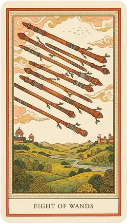 Eight of Wands tarot card