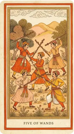 Five of Wands tarot card